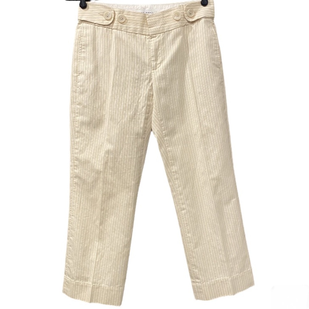 Banana Republic Tan/White Striped Martin Crop Trousers‎ Size 2 Office Career Y2K